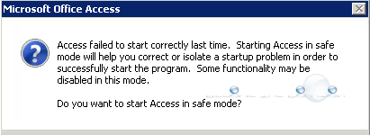 Fix: Access Failed to Start Correctly Last Time