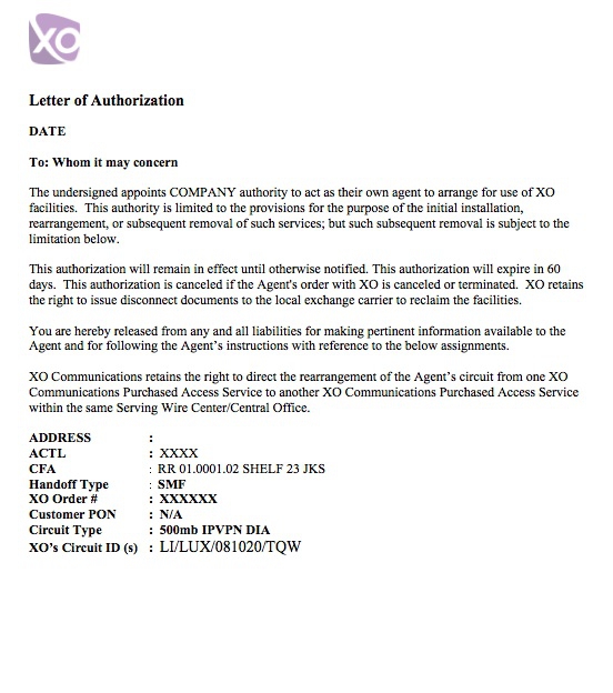 giving authorization letter template Of Authorization Letter (LOA) Providers Examples