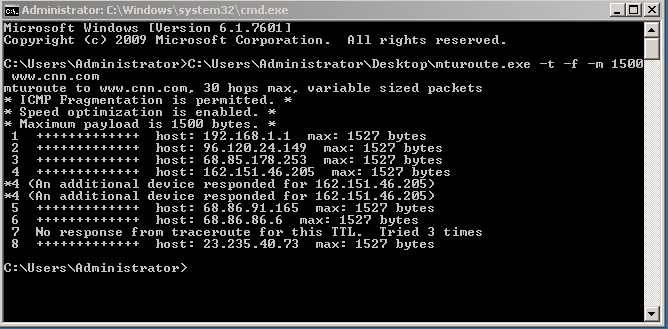 MTU Path Test