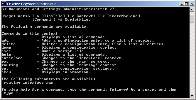 netsh lan commands