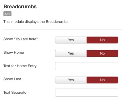 Joomla Hide Breadcrumbs