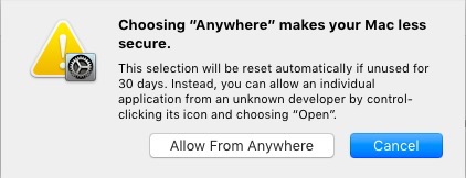 Choosing Anywhere Makes Mac Less Secure