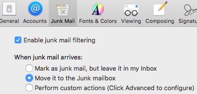 apple mail preferences greyed out