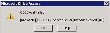 ODBC SQL Server Driver Timeout