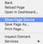 Safari Show Page Source