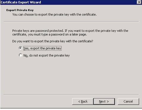 Certificate Export Wizard Windows