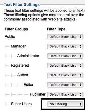 Joomla No Filtering Auto Format Article