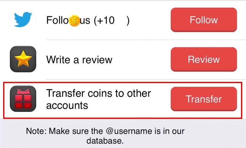 twitgrow transfer coins account
