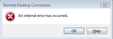 remote desktop internal error has occurred