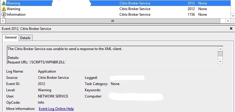 xml broker errors citrix client error